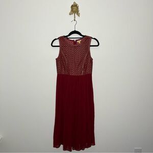 Anthropologie Leifsdotter Leather Laser Cut Midi Dress 2P